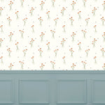 Floral Cream Wallpaper - Allimore  1.4m Wide Width Wallpaper (By The Metre) Linen Voyage Maison