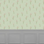 Floral Green Wallpaper - Allimore  1.4m Wide Width Wallpaper (By The Metre) Sage Voyage Maison