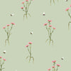 Floral Green Wallpaper - Allimore  1.4m Wide Width Wallpaper (By The Metre) Sage Voyage Maison