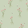 Floral Green Wallpaper - Allimore  1.4m Wide Width Wallpaper (By The Metre) Sage Voyage Maison