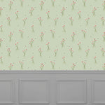 Floral Green Wallpaper - Allimore  1.4m Wide Width Wallpaper (By The Metre) Sage Voyage Maison