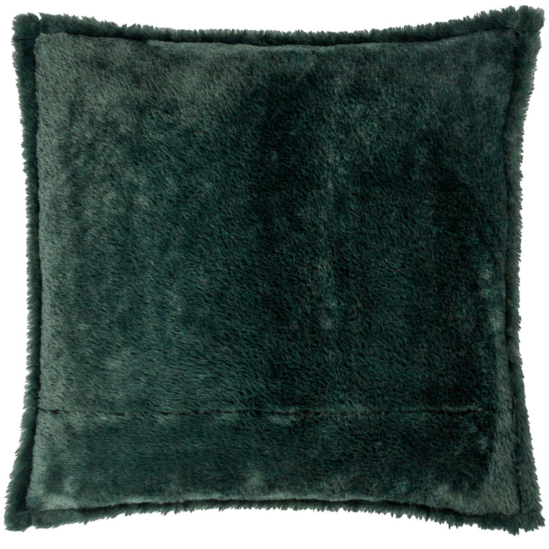  Green Cushions - All Wrapped Up Velvet Faux Fur Cushion Cover Emerald/Red Furn