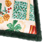  Green Cushions - All Wrapped Up Velvet Faux Fur Cushion Cover Emerald/Red Furn