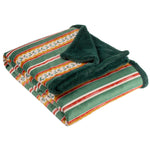 Striped Green Throws - All Wrapped Up Velvet Faux Fur Throw Emerald/Red Furn