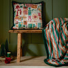 Striped Green Throws - All Wrapped Up Velvet Faux Fur Throw Emerald/Red Furn