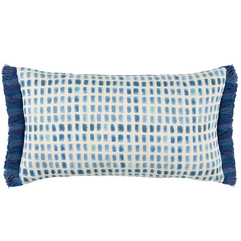 Geometric Blue Cushions - Alma Printed Cushion Cover Cobalt Voyage Maison