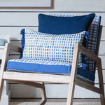 Geometric Blue Cushions - Alma Printed Cushion Cover Cobalt Voyage Maison