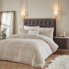 Alpine Striped Faux Fur Duvet Cover Set Champagne