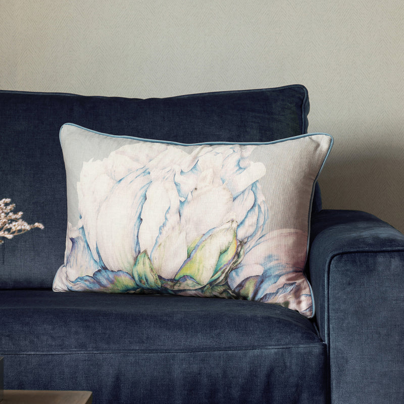 Floral Blue Cushions - Alston Printed Cushion Cover Bluebell Marie Burke