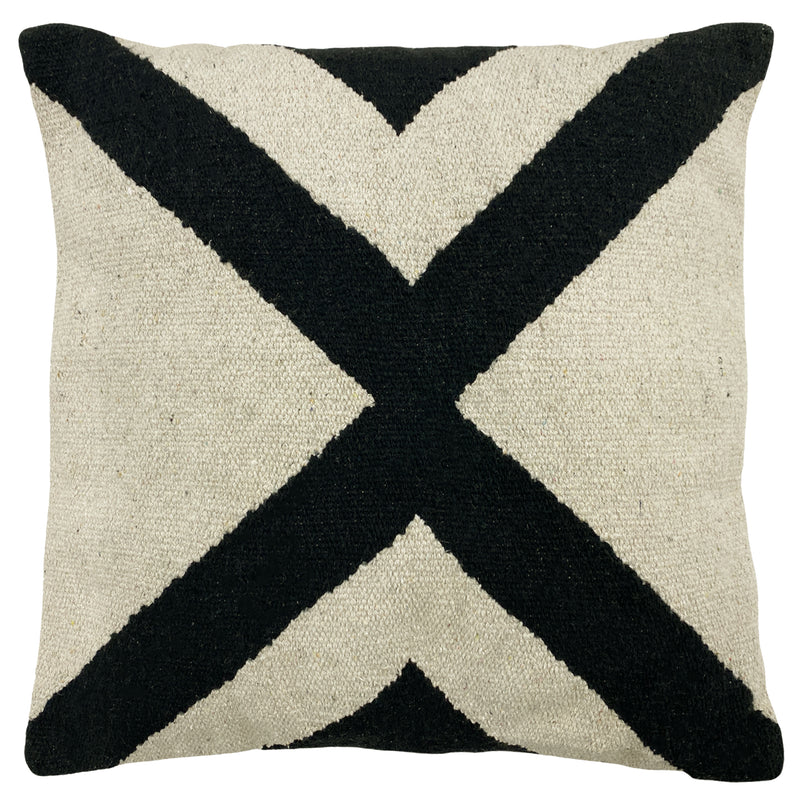 Global Black Cushions - Altai Monochrome Jacquard Feather Filled Cushion Mono Yard