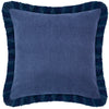 Floral Blue Cushions - Altea Printed Ruche Fringe Feather Filled Cushion Cobalt Voyage Maison