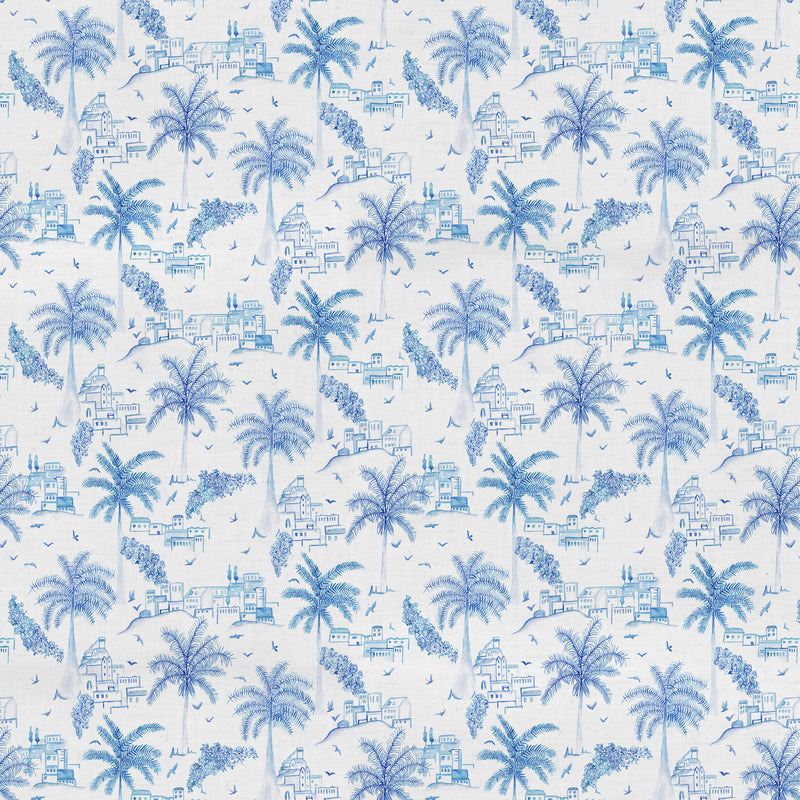 Global Blue Fabric - Altea Printed Cotton Fabric (By The Metre) Cobalt Voyage Maison