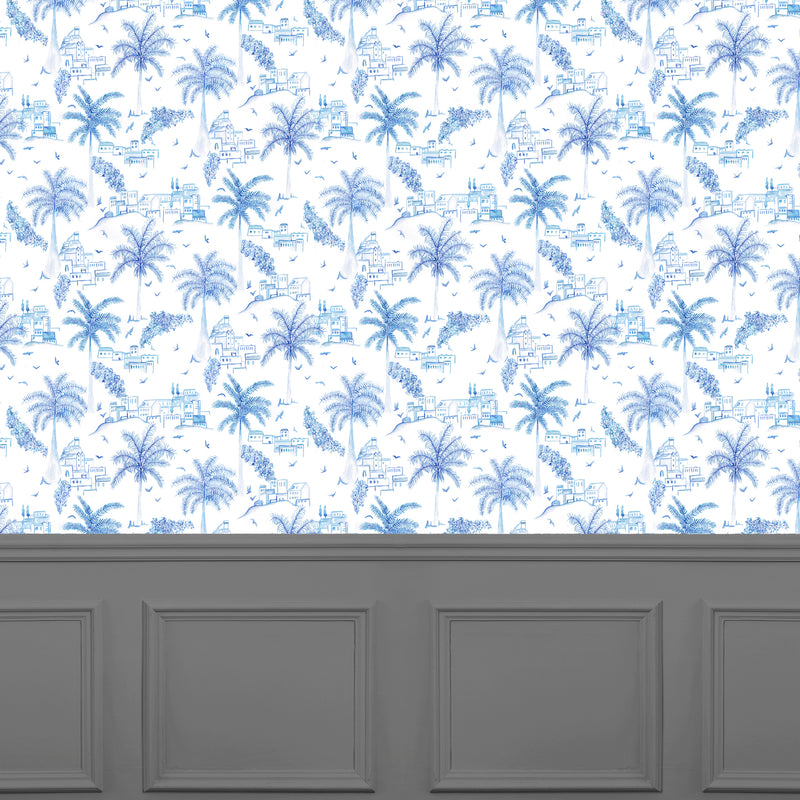 Global Blue Wallpaper - Altea  1.4m Wide Width Wallpaper (By The Metre) Cobalt Voyage Maison