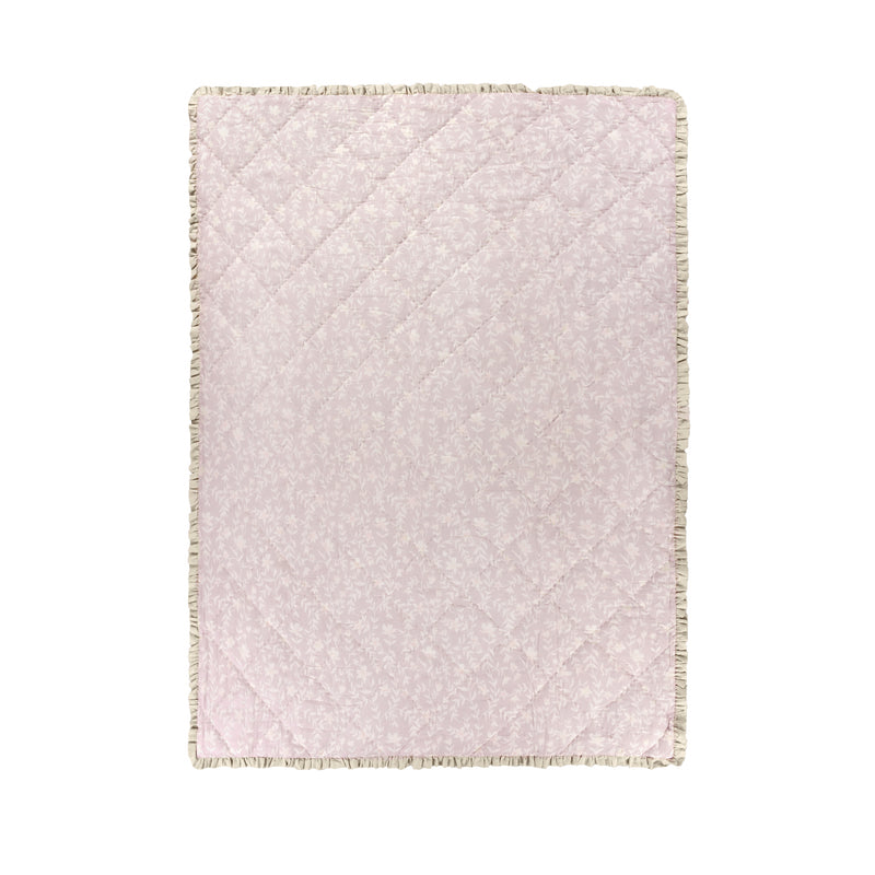 Floral Pink Bedding - Amelia 100% Cotton Quilted Bedspread Blush Wylder