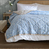 Floral Blue Bedding - Amelia 100% Cotton Quilted Bedspread Delph Blue Wylder