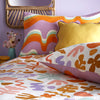 furn. Amelie Printed Abstract Floral Duvet Cover Set in Orange/Lilac