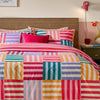 Geometric Purple Bedding - Ana Stripe Reversible Duvet Cover Set Multicolour Furn
