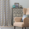 Abstract Blue Fabric - Andes Printed Cotton Fabric (By The Metre) Clementine Voyage Maison