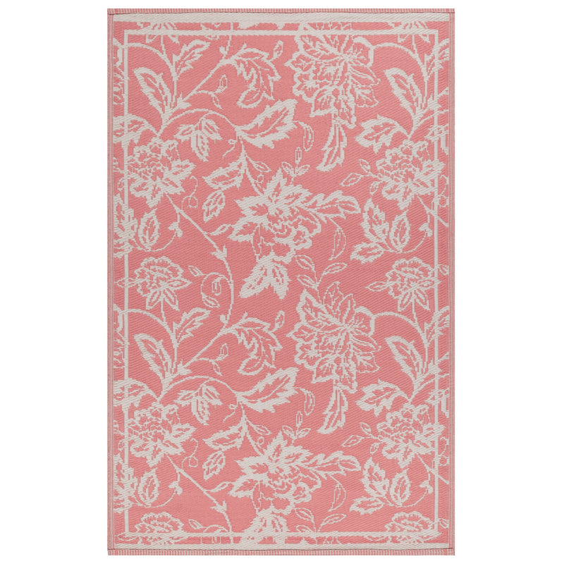 Floral White Rugs - Anemone Woven Jacquard Outdoor Rug Multicolour furn.