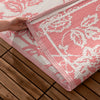 Floral White Rugs - Anemone Woven Jacquard Outdoor Rug Peach/Cream furn.