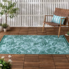 Floral Blue Rugs - Anemone Woven Jacquard Outdoor Rug Teal/Mineral furn.