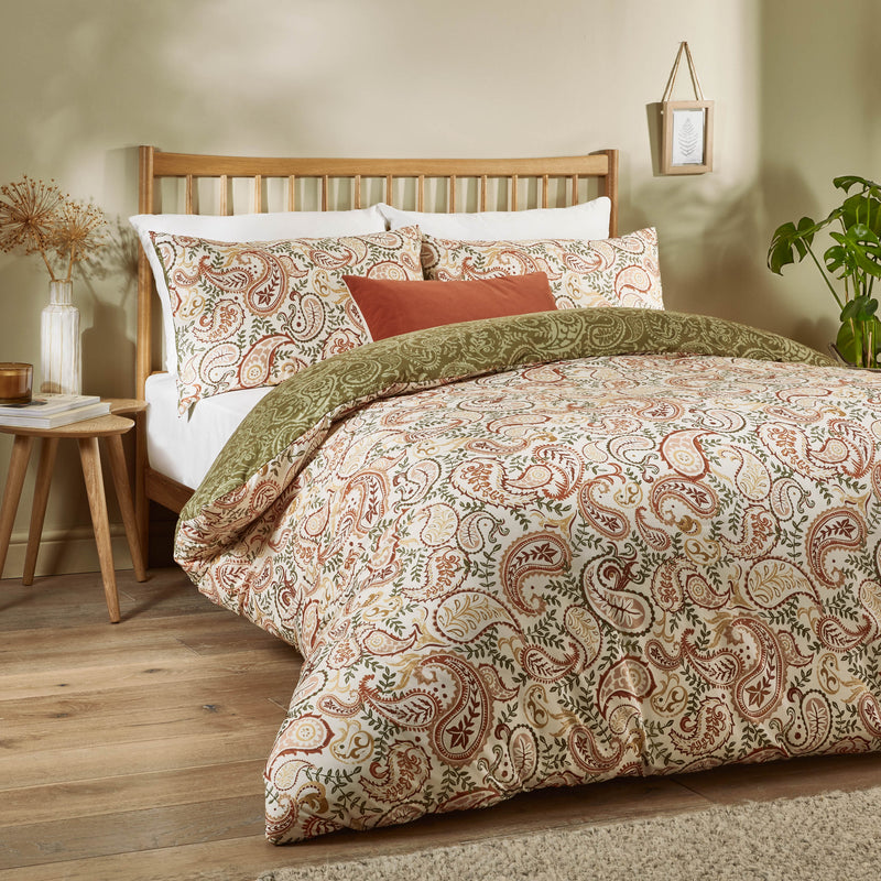 Global Multi Bedding - Anika Paisley Printed Soft Touch Duvet Cover Set Multi Duvet Day