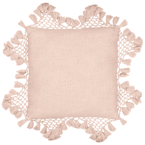 Plain Pink Cushions - Anko Macrame Tassel Trim Cushion Cover Blush Yard