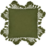 Yard Anko Macrame Tassel Trim Cushion Cover in Khaki