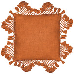 Yard Anko Macrame Tassel Trim Cushion Cover in Pecan