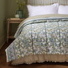 Floral Blue Bedding - Annabelle 100% Cotton Bedspread Blue Wylder