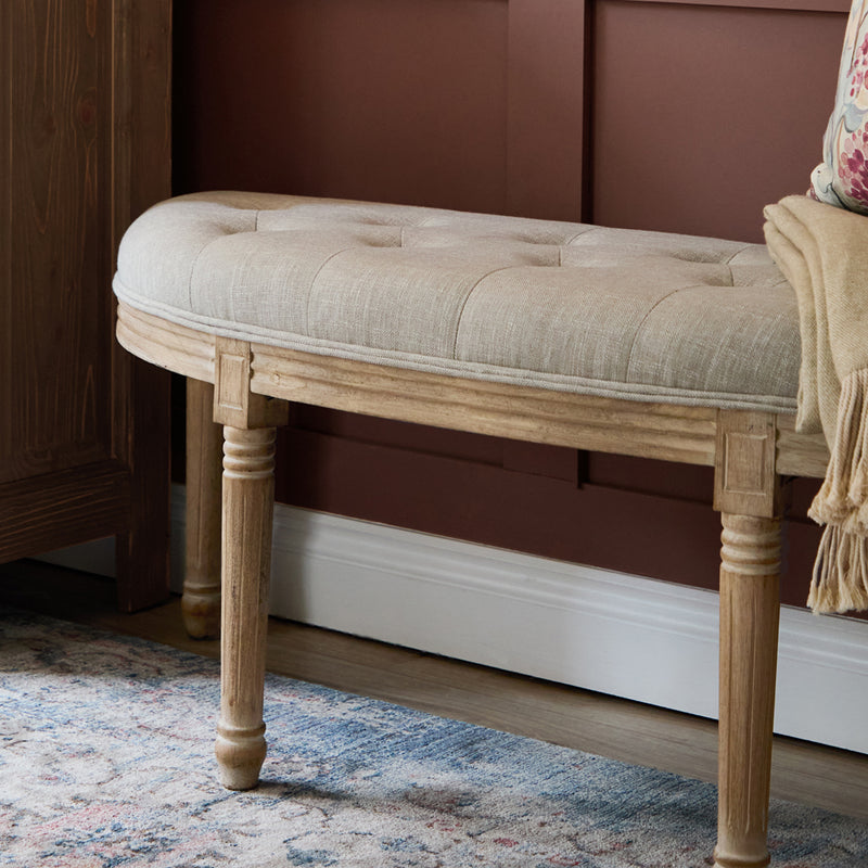 Plain Cream Furniture - Annette  Bench Natural Voyage Maison