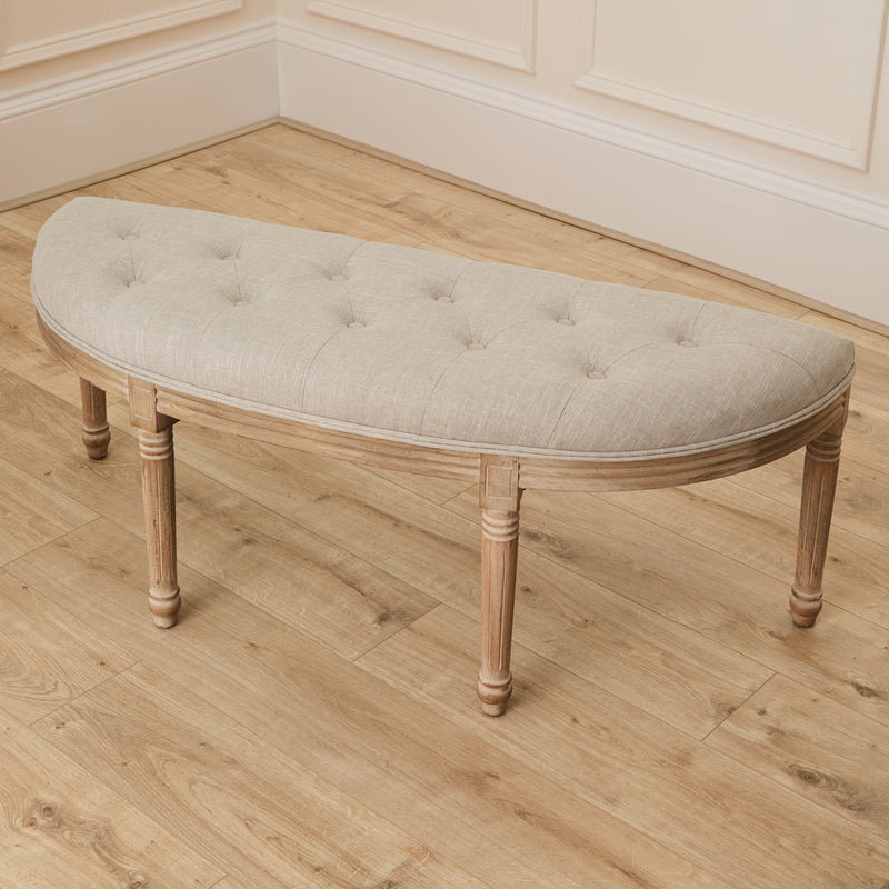 Plain Cream Furniture - Annette  Bench Natural Voyage Maison