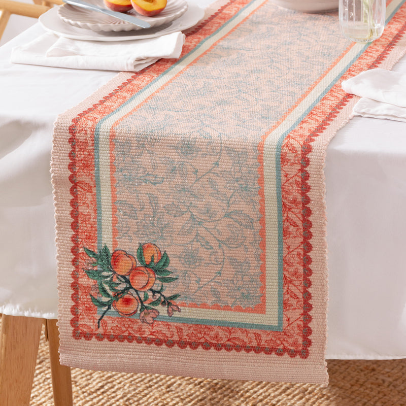 Floral Orange Kitchen - Anemone Peaches Indoor/Outdoor Table Runner Multicolour furn.