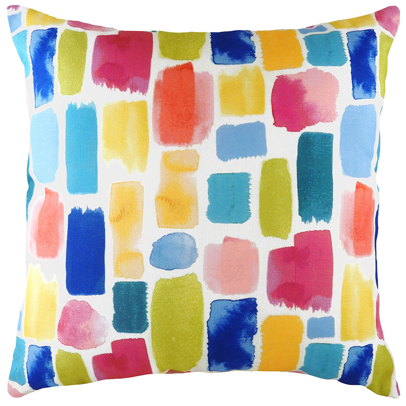 Evans Lichfield Aquarelle Dash Abstract Cushion Cover in Multicolour