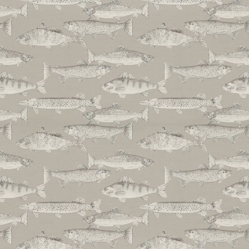 Animal Brown Fabric - Aquarius Printed Cotton Fabric (By The Metre) Sepia Voyage Maison