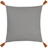 furn. Aquene Tufted Tasselled Cushion Cover in Charcoal/Brick