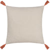 furn. Aquene Tufted Tasselled Cushion Cover in Natural/Brick