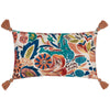 Wylder Aquess Floral Tasselled Cushion Cover in Coral