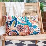 Wylder Aquess Floral Tasselled Cushion Cover in Coral