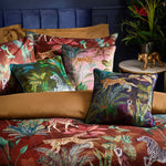 Aranya Exotic Animal Velvet Duvet Cover Set Rust