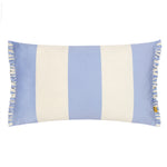 Striped Blue Cushions - Araya Striped Velvet Cushion Cover Blue furn.