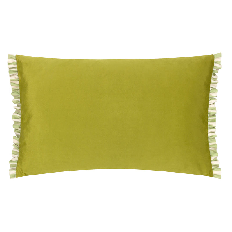 Striped Green Cushions - Araya Striped Velvet Cushion Cover Green furn.