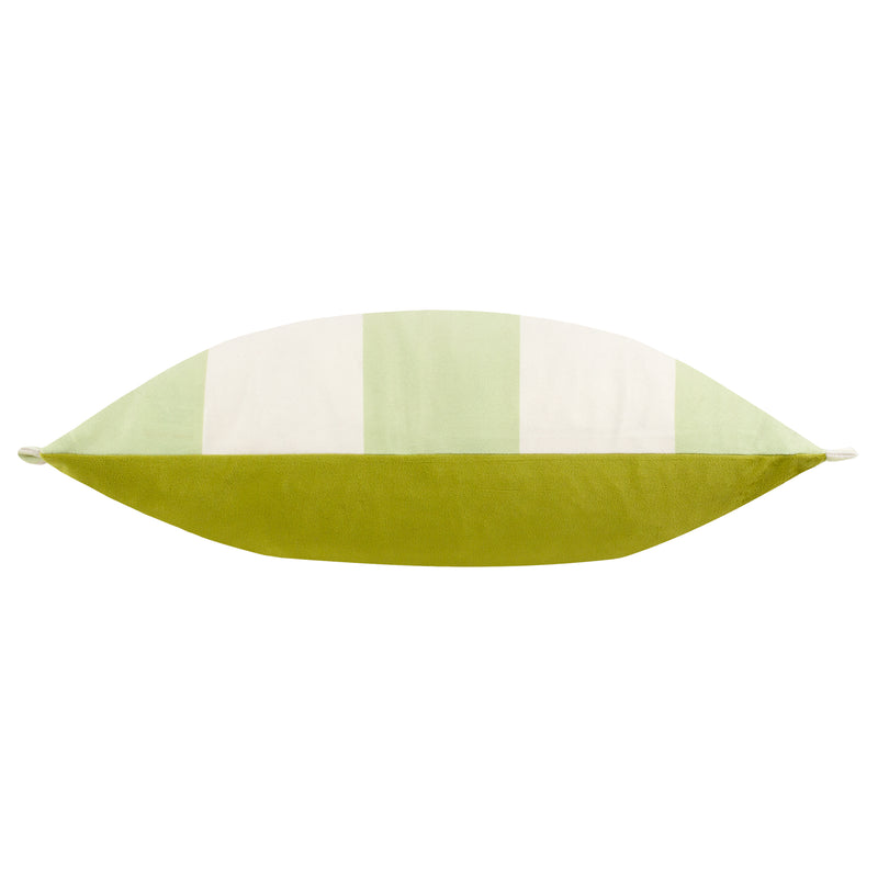 Striped Green Cushions - Araya Striped Velvet Cushion Cover Green furn.