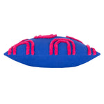 Heya Home Archie Tufted Cushion Cover in Cobalt/Pink