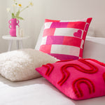 Abstract Pink Cushions - Archie Tufted Cushion Cover Pink/Red Heya Home