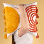 heya home Archow Cotton Tufted Cushion Cover in Brick/Ochre