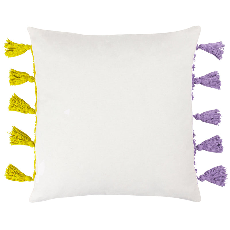 heya home Archow Cotton Tufted Cushion Cover in Lilac/Yellow