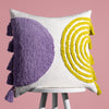 heya home Archow Cotton Tufted Cushion Cover in Lilac/Yellow