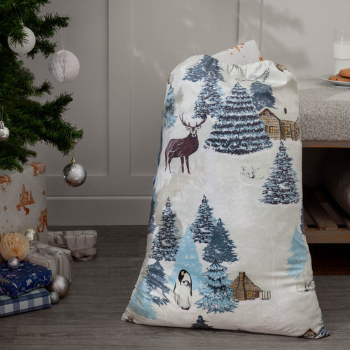  Multi Accessories - Arcticus Printed Velvet Xmas Sack Multicolour furn.