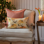 Floral Yellow Cushions - Ardmaddy Printed Feather Filled Cushion Apricot Voyage Maison